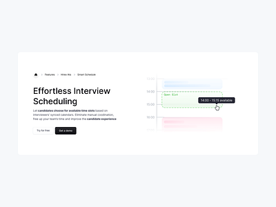 Feature Visual - Smart Schedule calendar ui clean ui design design exploration figma hero image hero section hirex hiring platform illustration modern ui saas schedule illustration scheduling ui ux web design
