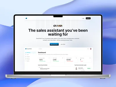 Landing page for SaaS platform features figma landing page login saas signup web design