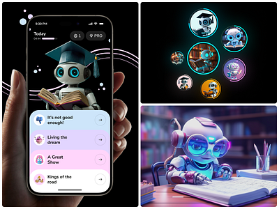 AI Learning Mobile App ai ai learning ailearningapp app app design edtechdesign educationapp ios learningapp mobile mobile app mobile ui smartlearning ui ui design uiux