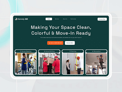 Homely GO - Home Service Website UI/UX Design cleaning service website electrical service website home cleaning service website home services website home website modern website plumbing service website ui animation web designer website animatio website design website designer