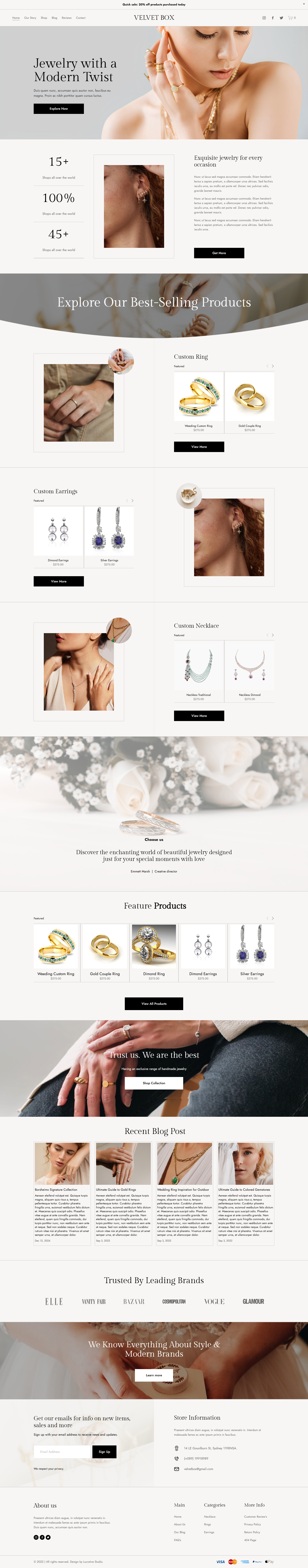 Jewellery Brand Website Design branding jewelry squarespace website