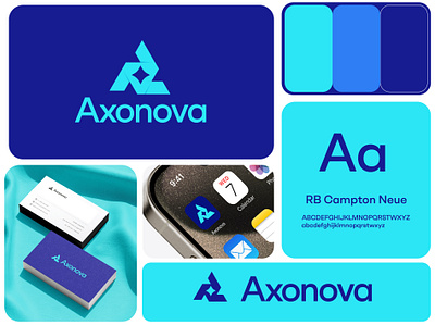 Modern logo for axonova AI ai logo artificial intelligence logo brand identity fintech graphic design logo design logo mark modern logo print tech technology logo timeless logo typography