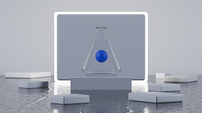 Catalyst Flask 3d animation blender branding clean design flask glass graphic design lab minimalist motion graphics realistic rendering science simple ui white