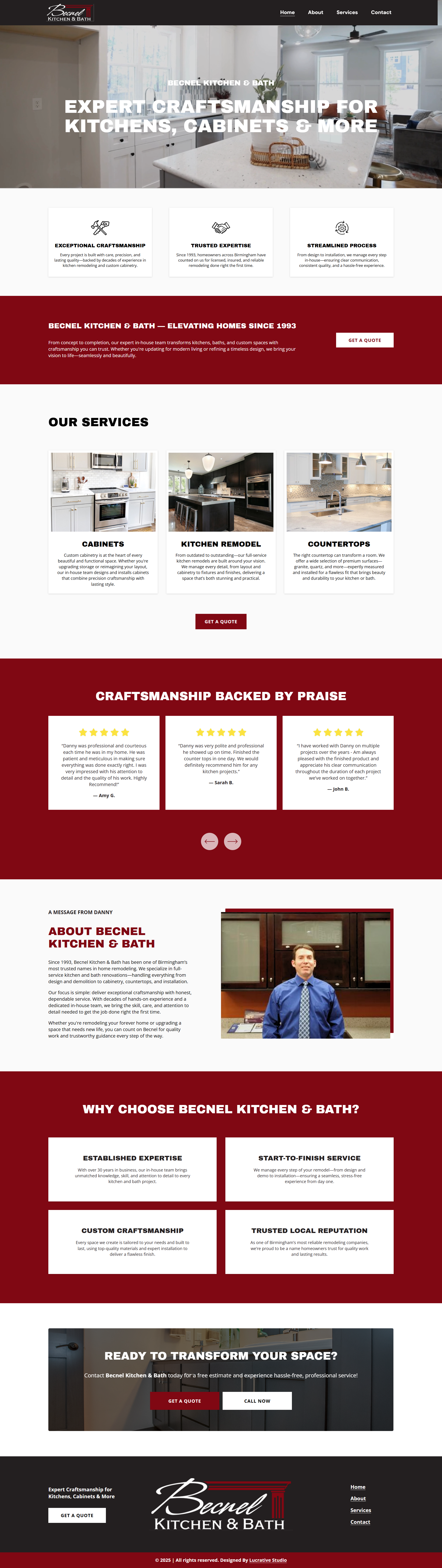 Kitchen & Bath Brand Website Design bath graphic design kitchen website