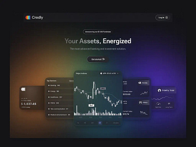Credly - Fintech Landing Page Dashboard graphic design