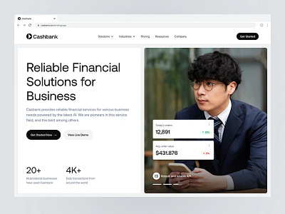 Cashbank - Financial Service Landing Page website design