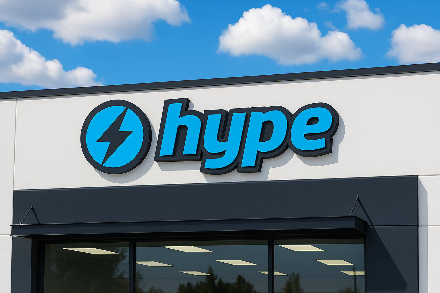 Hype Storefront Logo — Bold and Modern Brand Identity 3dlogo boldtypography businessidentity logodesign modernbranding outdoorbranding retaillogo signagedesign startupbranding storefrontsign techlogo visualidentity