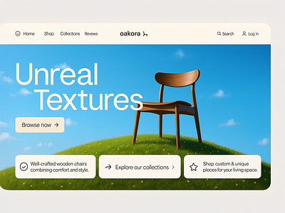 Unreal Textures: A Modern Take on Wooden Furniture 3d animation branding comfortable contemporary custom furniture graphic design interior logo minimalist motion graphics rendering ui unique wooden