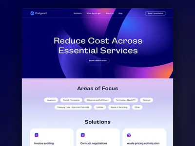 Costguard logo and website design branding design graphic design logo ui ux vector web website