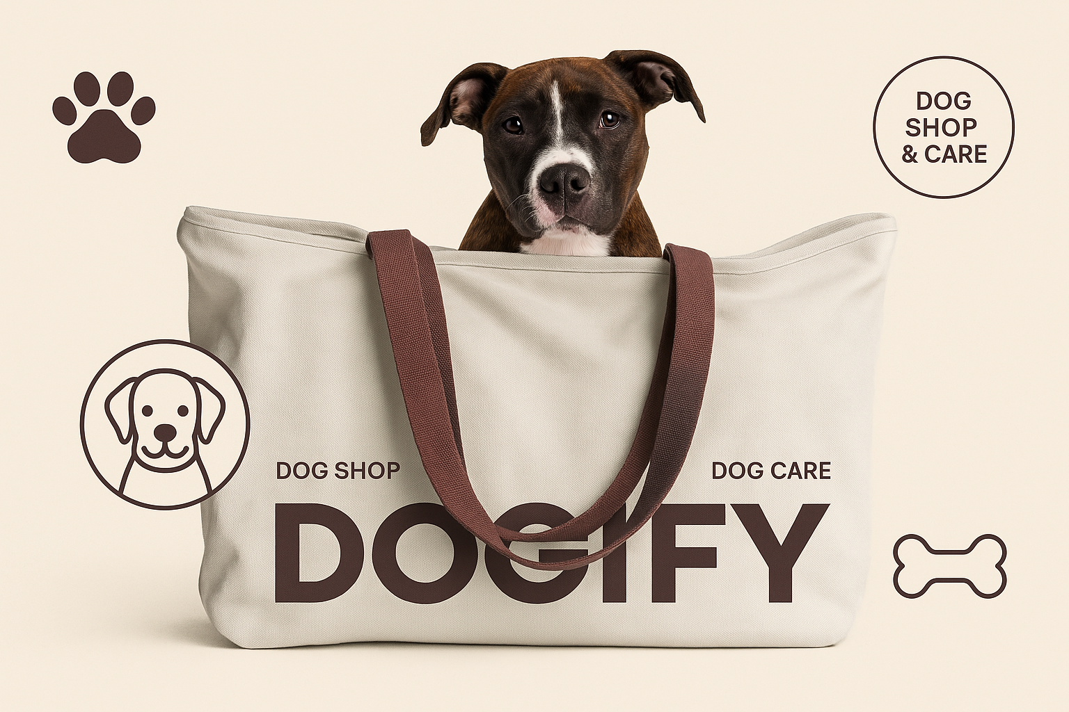 Dogify – Modern Dog Shop & Care Branding brandingdesign caninelove cutedog dogbag dogify dogillustration doglogo dogshop minimalbranding modernbranding petbranding petcare petstore puppyart shopidentity