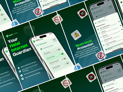 AppStore & GooglePlay Screenshots aiappdesign apppreviewdesign appscreenshots appstore appstoredesign branding contentfilterapp creative dribbbleshots familysafebrowsing googleplaydesign graphic design kahfguard mobileappdesign motion graphics playstore privacyapp ui ux uxdesign