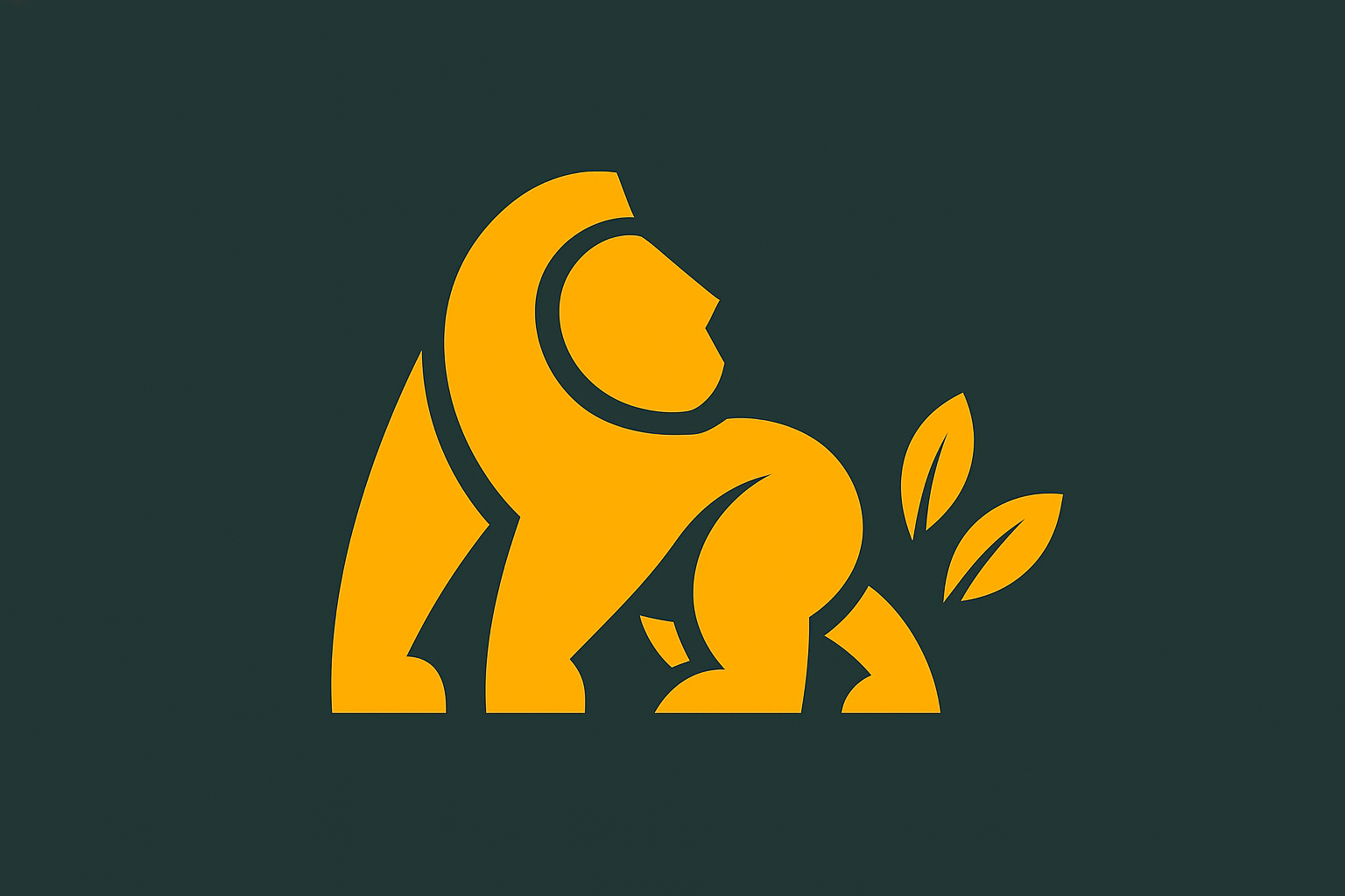 Minimal Gorilla Logo with Eco Elements animalbranding boldlogo creativelogo ecobrand flatdesign gorillalogo logoconcept logoinspiration minimaldesign modernlogo naturelogo sustainabledesign vectorart wildlifeinspired