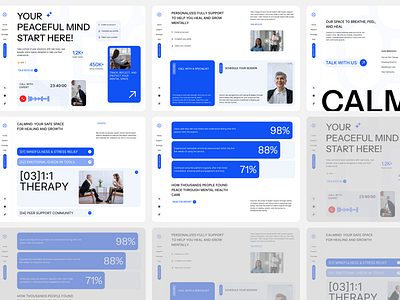 Calmind - Mental Health Landing Page Showcase clean design grid layout landing page medicine mental health minimalist ui presentation preview showcase swiss design ui design uiux web design website