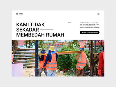 Kontraktor Bedah Rumah - Landing Page Design clean design figma grid layout hero hero section jumbotron landing page layout minimalist ui swiss swiss design ui design uiux website