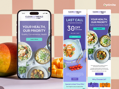 Clean Email Design for Clean Cut Meals email marketing email marketing design email template email template design emails figma figma design graphic design graphic designing