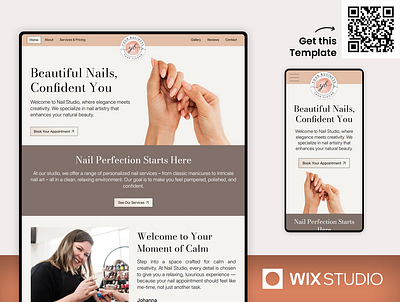 Nail Salon - Wix Studio Website Template beautiful website hoho website nail landing page nail salon nail salon website nail services and pricing nail studio nail studio website template nail tech nail technicians nail template nail website nail website design nails one page layout website template wix studio wix studio website wix studio website template woman website