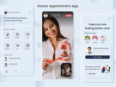 Neumorphic Doctor Appointment App UI U – Telehealth Made Simple appui digitalhealth doctorapp figma figmadesign healthappdesign healthcareux medicalapp mobileui neumorphism patientexperience telemedicine uidesign uiinspiration uxdesign