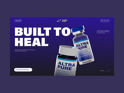 Online Shop UI Animation 3d animation 3d design 3d product animation dark ui dynamic ui online shop peptide pharmacy rendering shop ui store ui animation ui design