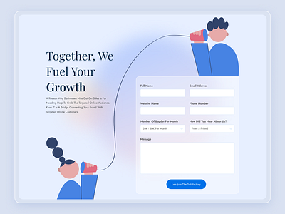 Fuel Your Growth: Engaging Contact Page UI blue branding business clean connect contact form creative digital art dribble form design growth illustration landing page minimal modern ui ui design user interface web design web ui website