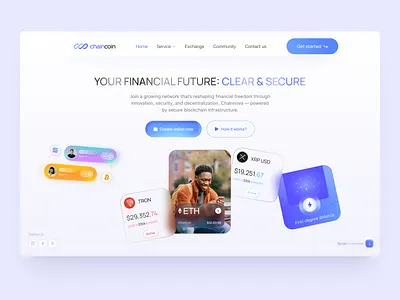 Landing page, UI/UX for Fintech design interface landing landing page product service startup ui uiux ux web website