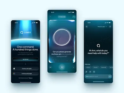 Mobile design for AI Assistant app design application application design design interface ios app design mobile mobile app mobile app design product service startup ui uiux ux