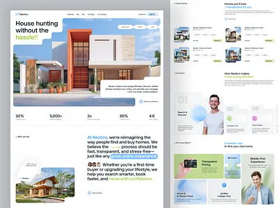 Nestico - Website Design for Real Estate design service ecommerce website happiness homepage house houses interior landingpage modern design property property website design real estate design real estate landing page real estate website realestate ui design web design website website design