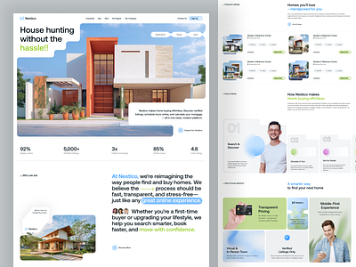 Nestico - Website Design for Real Estate design service ecommerce website happiness homepage house houses interior landingpage modern design property property website design real estate design real estate landing page real estate website realestate ui design web design website website design