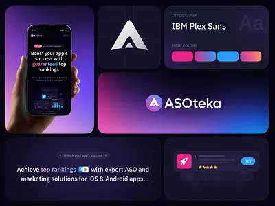 ASO & Marketing Solutions branding clean design dailyui dark theme design illustration landing page product design ui ux web design