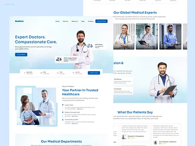 Modern Healthcare Website UI – Patient-First & Clean Design app branding design graphic design logo typography ui ux