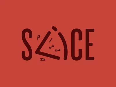 SLICE PIZZA lettering logo logotype pizza sign slice
