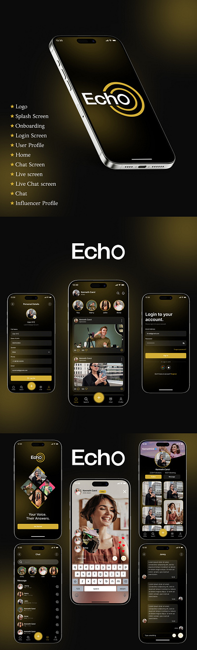 Social Media Influencers App Design app design logo product design ui ui design