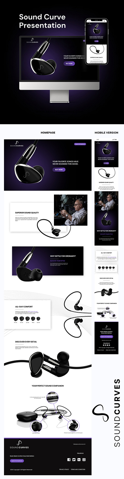 Premium Earphones Landing Page design landing page design product design ui ui design website design