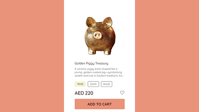 Handmade Piggy Bank Product Card Animation | E-commerce UI animation design ecommerce figmadesign piggybank productdesign ui ux webdesign