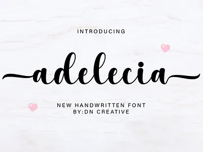 Adelecia crafting font cute font design handwritten illustration monoline new font script script font