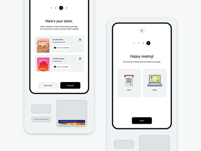 Library Self-Checkout Kiosk books checkout clean design fun illustration interface kiosk layout library minimal modern self checkout self service ui ux