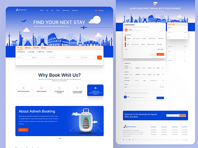 Adineh Travle booking website booking branding graphic design plane productdesign ticket ui uiux
