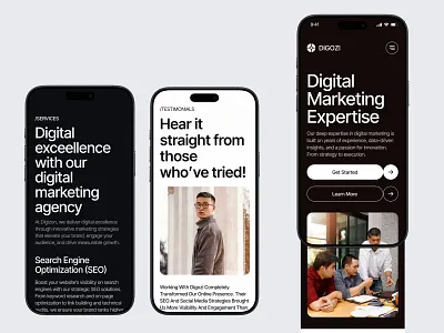 Digizo - Agency Mobile Responsive agency agency website barkahlabs branding clean design digital agency dribbble framer mobile mobile app mobile responsive mobile ui responsive ui ux web web design webflow website