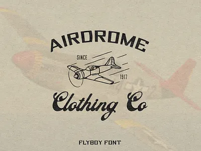 Airdrome Clothing Co airplane badge branding classic clothing fly font graphic design identity illustration logo patch pilot retro type typeface typography vintage vintage font vintage logo
