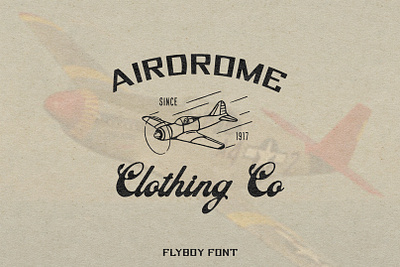 Airdrome Clothing Co airplane badge branding classic clothing fly font graphic design identity illustration logo patch pilot retro type typeface typography vintage vintage font vintage logo