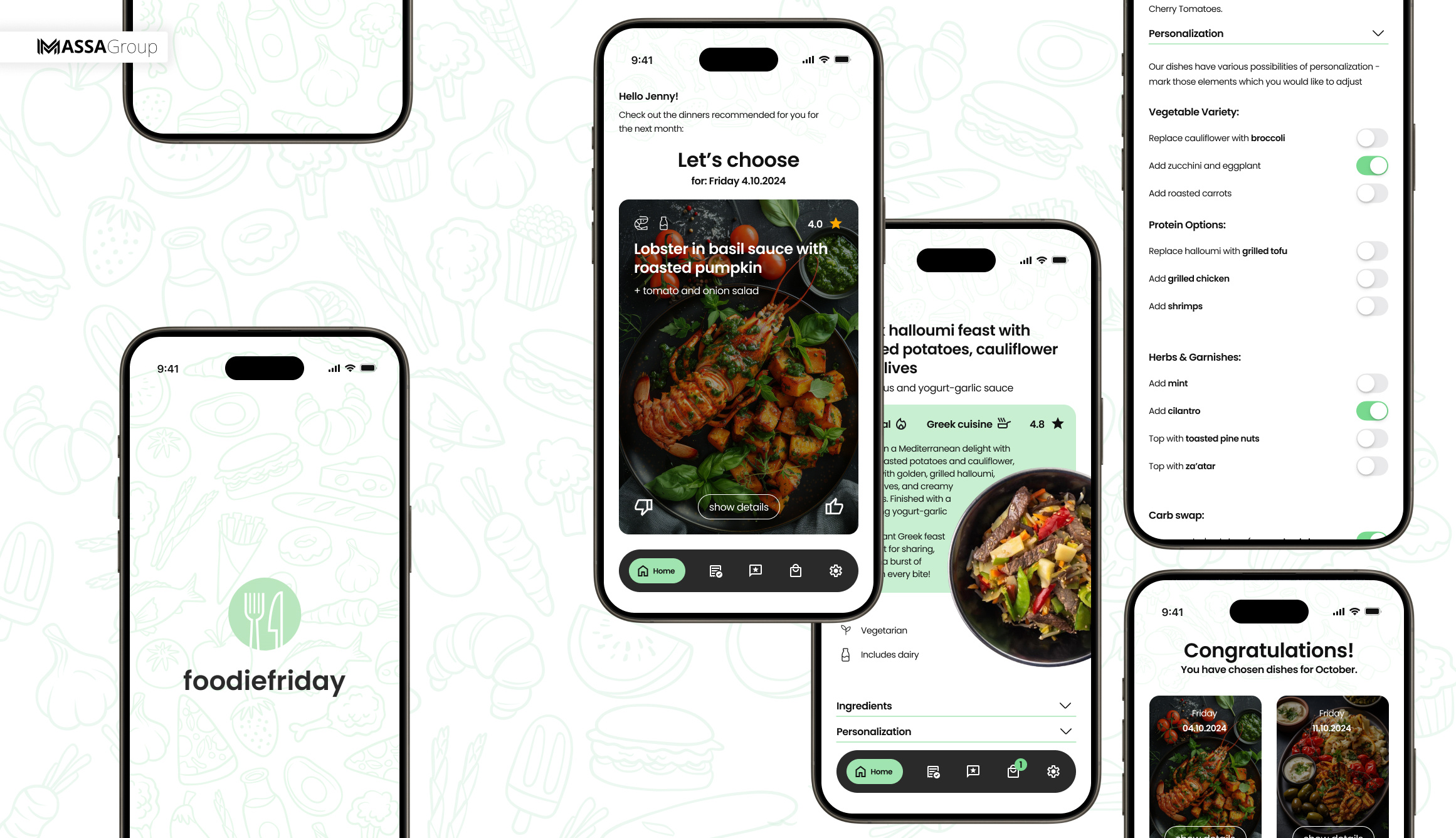 FoodieFriday - Personalized Meal Planning App (UX/UI) branding design graphic design illustration mealplanningapp mobileapp motion graphics personalization product strategy productdesign strategy ui user experience ux ux design vector