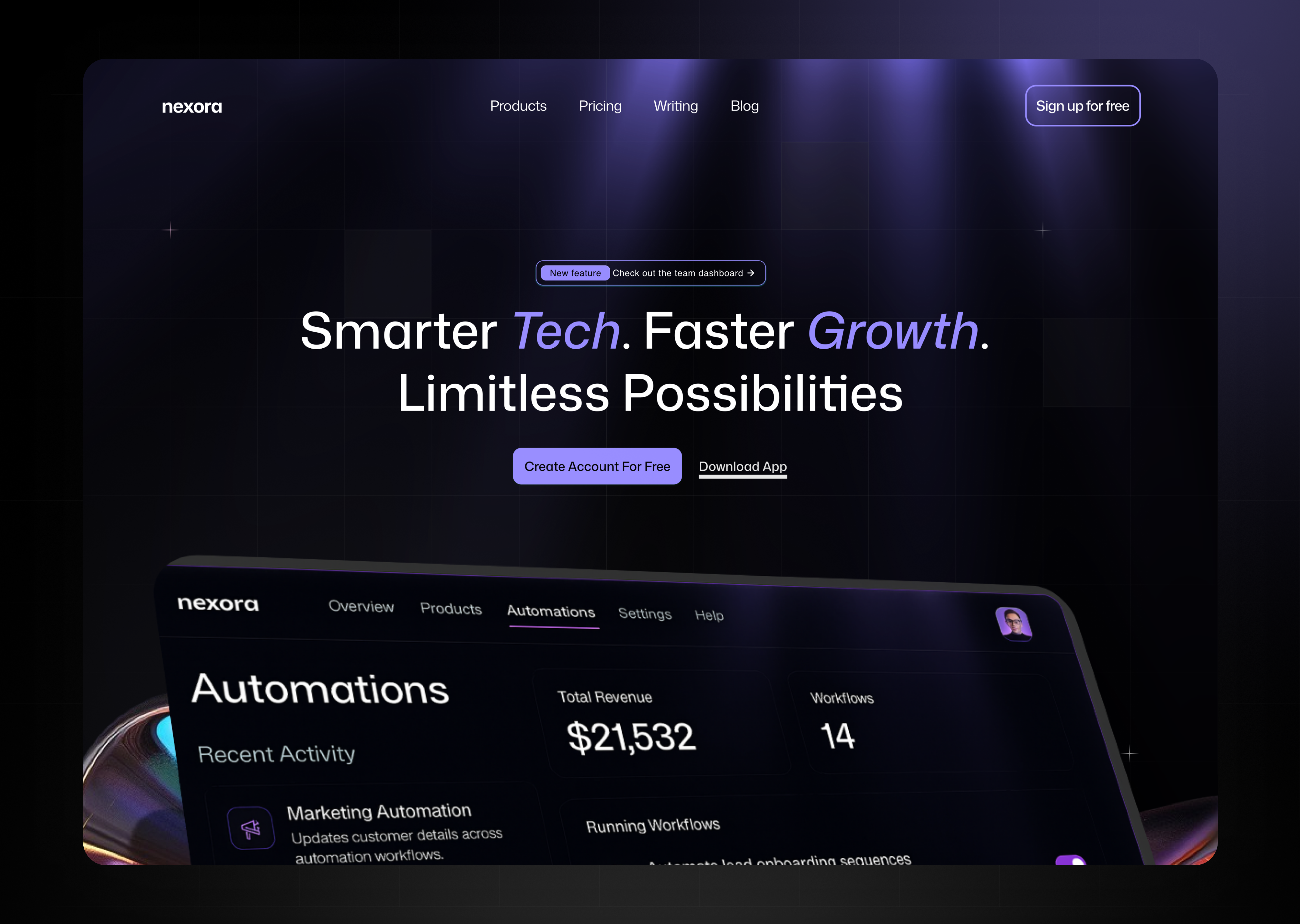 Nexora - Modern UI Design landing page landing page design moder landing page moder ui design ui uiux ux web design