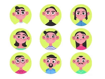 Expressive Emotions - Animated Character Showcase for Fun Engage animation art characters creativity design digital emotions expressiveness fun loop motion motion graphics playful style vibrant
