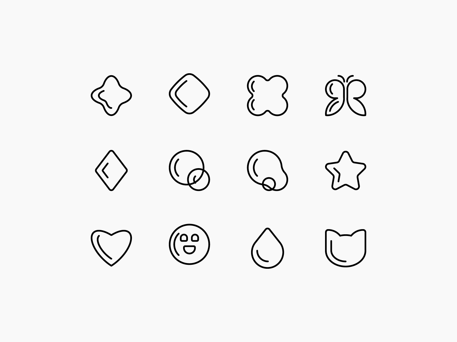 Bubbbles :: Line icons bubble design gradient icon illustration line art set sign ui