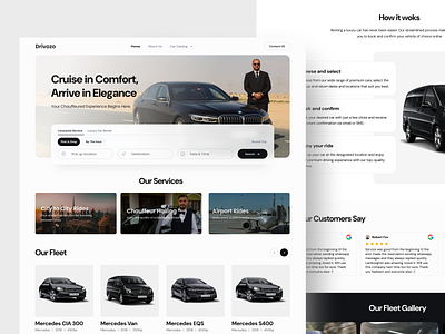 Drivozo - Luxury Car Rental Website carrental luxurycars luxuryui modernwebui travelplatform vehiclebooking webdesign