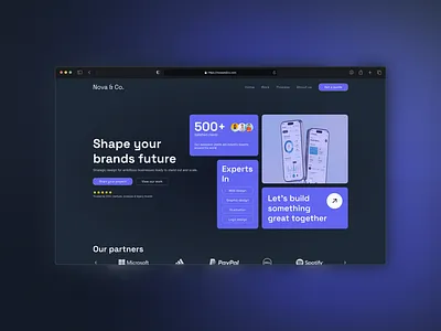 Hero - Nova & Co branding design hero home homepage page ui website