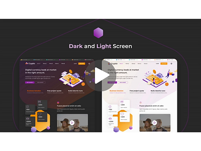Crypto and Blockchain Landing Page Website 3d animation apps blockchain corporate crypto figma fintech gradient homepage illustration landing page mobile motion graphics single page ui ui kit ux wallet web design