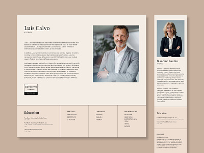 Calvo Law Lawyers law firm lawyers legal profile page ui design web design website