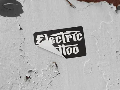 Electric Tattoo Studio Sticker Mockup brand design brand identity branding branding design hand drawn hand lettering handlettering identity design logo logo design logotype mock up mockup tattoo type typographic typography vintage visual identity wordmark