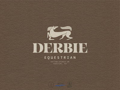 Derbie Logo Concept #2 animal brand design brand identity branding branding design concept hand drawn horse horses identity design illustration logo logo design logomark retro stable typography vintage visual identity wordmark