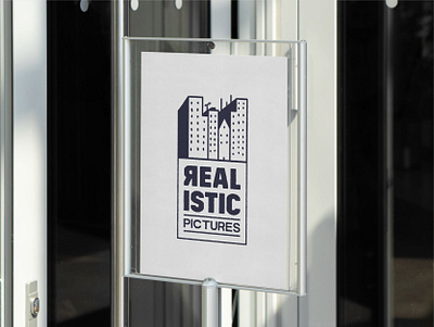 Realistic Pictures Logo Mockup brand design brand identity branding branding design city hand drawn identity design landscape logo logo design minimal mockup modern production scenery simple urban vintage visual identity